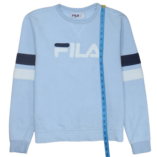 Fila Women's Light Blue Crew Neck Logo Sweatshirt Size L