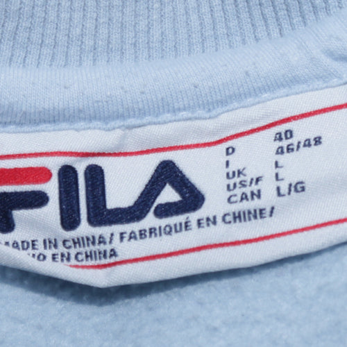 Fila Women's Light Blue Crew Neck Logo Sweatshirt Size L