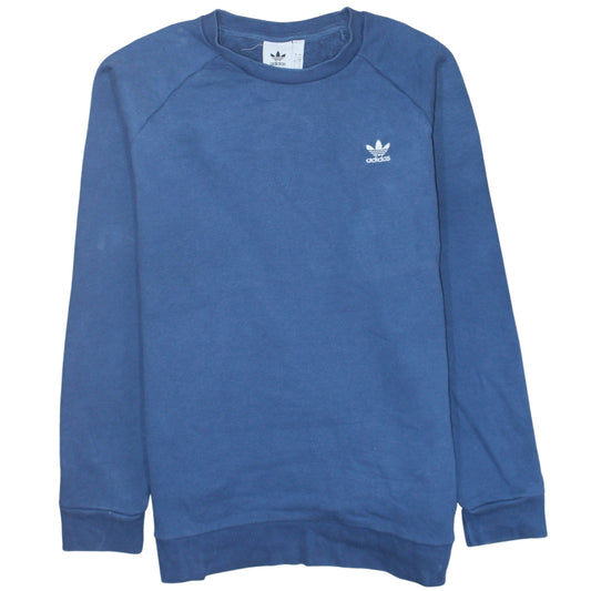 Adidas Men's Blue Crew Neck Logo Pullover Sweatshirt Size L