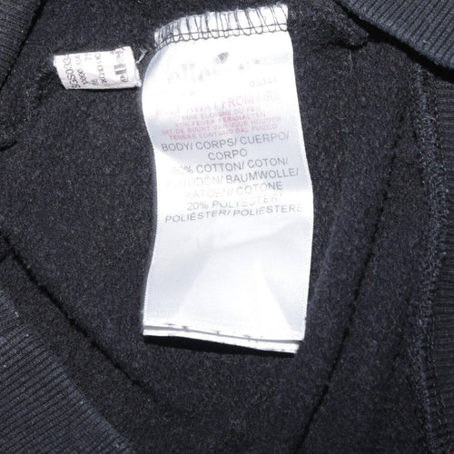 Ellesse Womens Black Pullover Hoodie UK 6 Cotton Blend Logo Casual