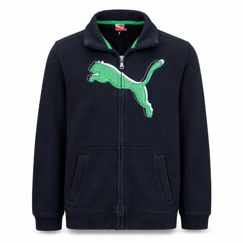Puma Boys Black Track Jacket Size 14 Years Full Zip Fleece Activewear