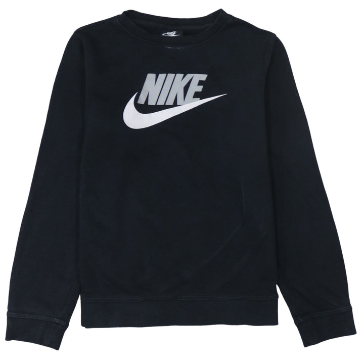 Nike Boys Black XL Crew Neck Pullover Sweatshirt with Logo Print