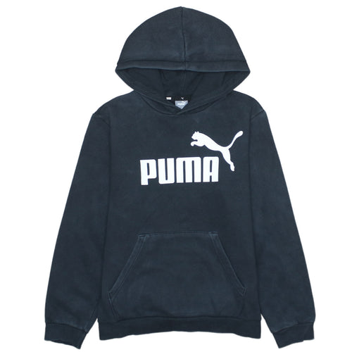 Puma Boys Black Fleece Pullover Hoodie 13-14 Years Regular Fit