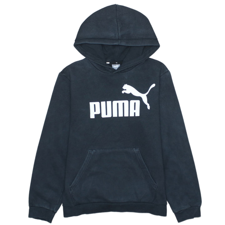 Puma Boys Black Fleece Pullover Hoodie 13-14 Years Regular Fit