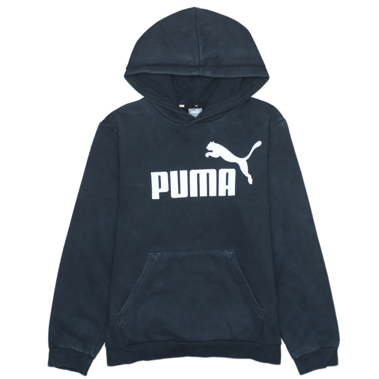 Puma Boys Black Fleece Pullover Hoodie 13-14 Years Regular Fit