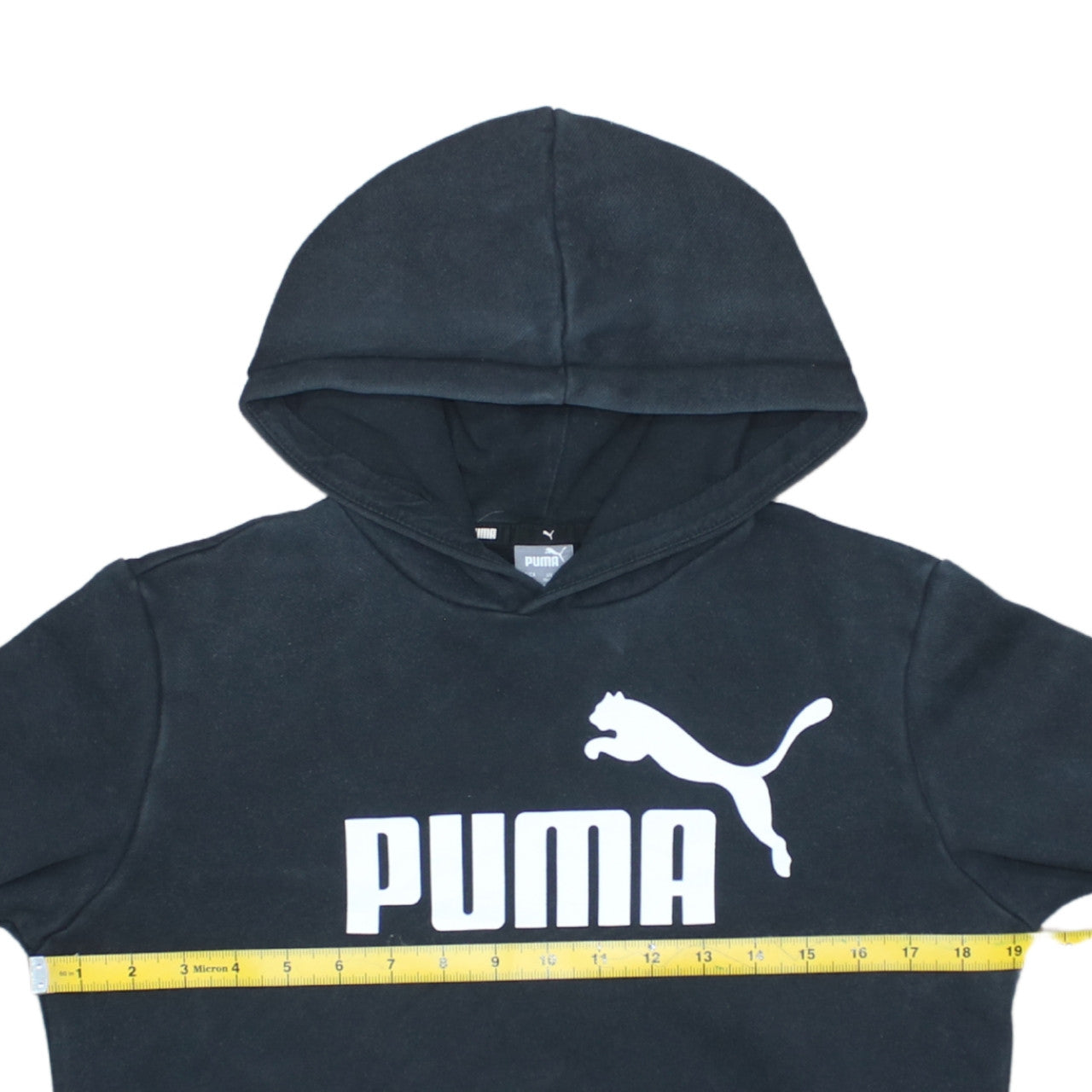 Puma Boys Black Fleece Pullover Hoodie 13-14 Years Regular Fit