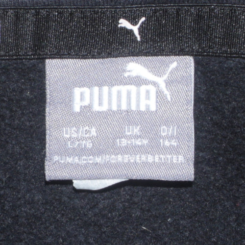 Puma Boys Black Fleece Pullover Hoodie 13-14 Years Regular Fit