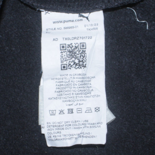 Puma Boys Black Fleece Pullover Hoodie 13-14 Years Regular Fit