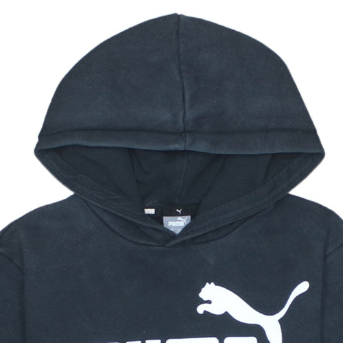 Puma Boys Black Fleece Pullover Hoodie 13-14 Years Regular Fit