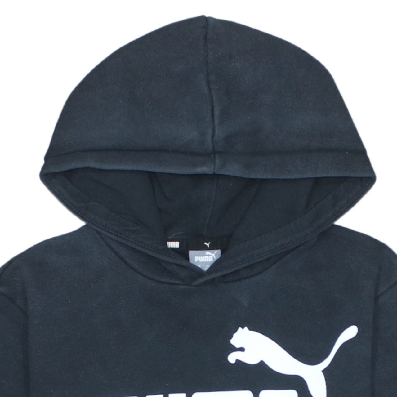 Puma Boys Black Fleece Pullover Hoodie 13-14 Years Regular Fit