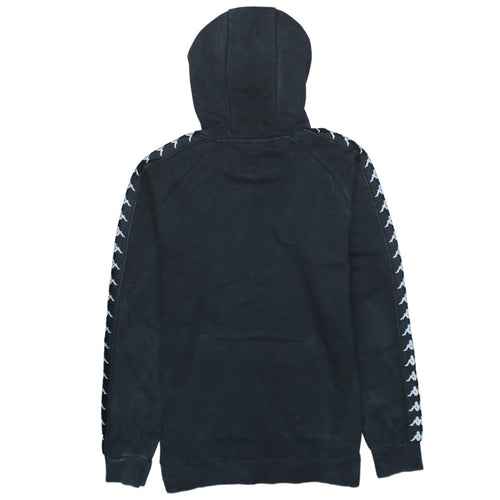 Kappa Men's Black Medium Pullover Hoodie with Logo Tape Detail