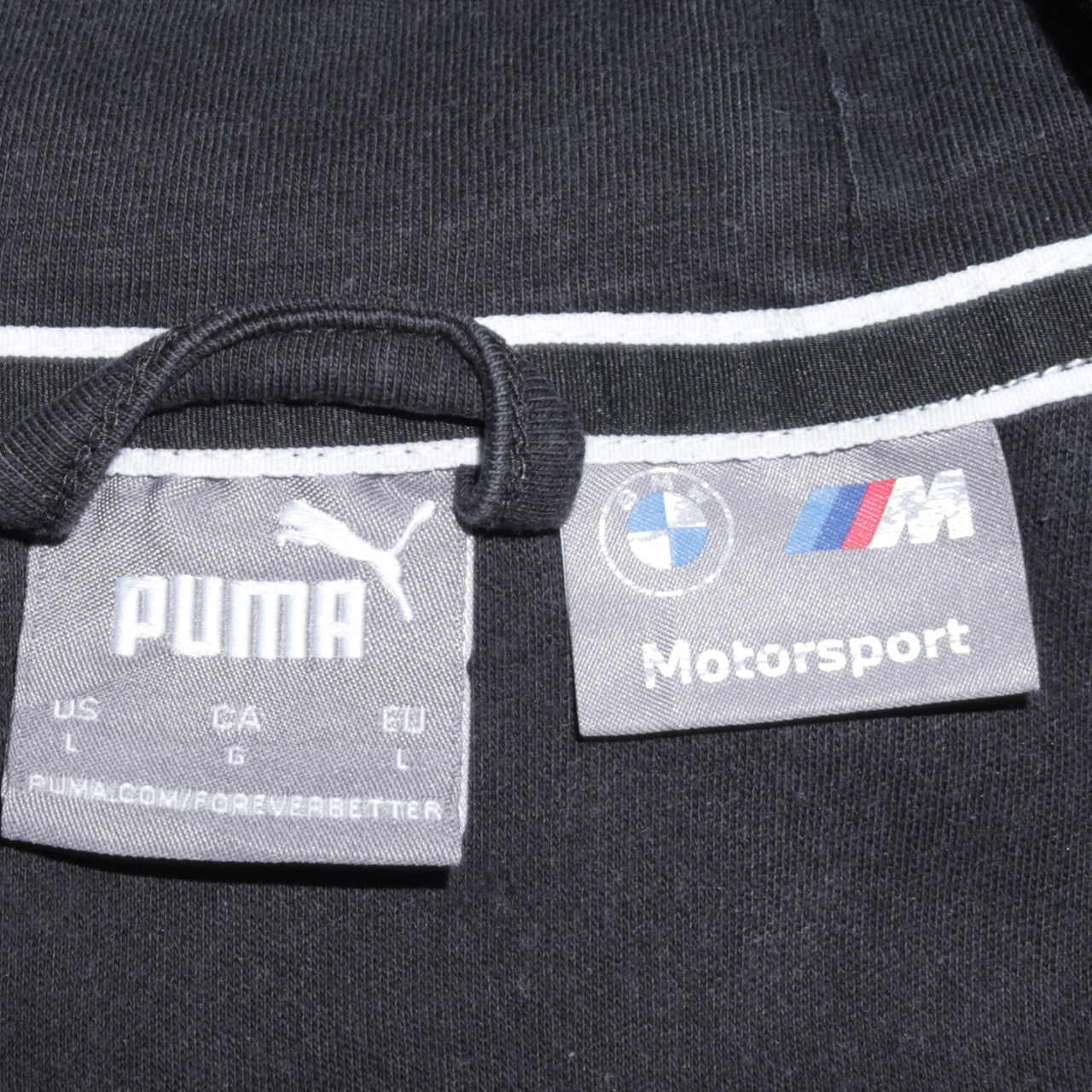 Puma BMW M Motorsport Men's Black Full Zip Hoodie Size L