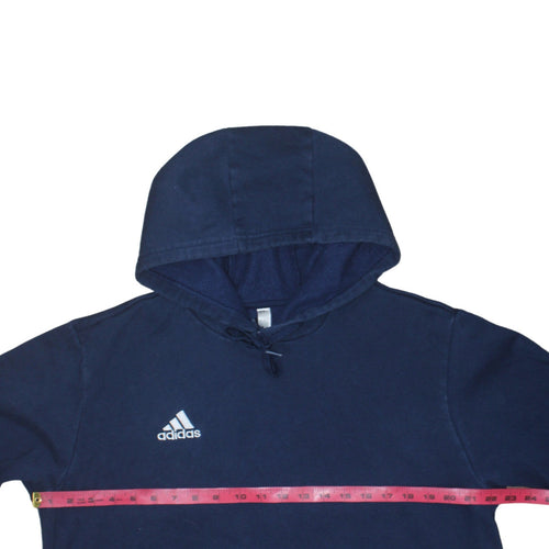Adidas Men's Blue Pullover Hoodie Size L Sports Fleece Sweatshirt