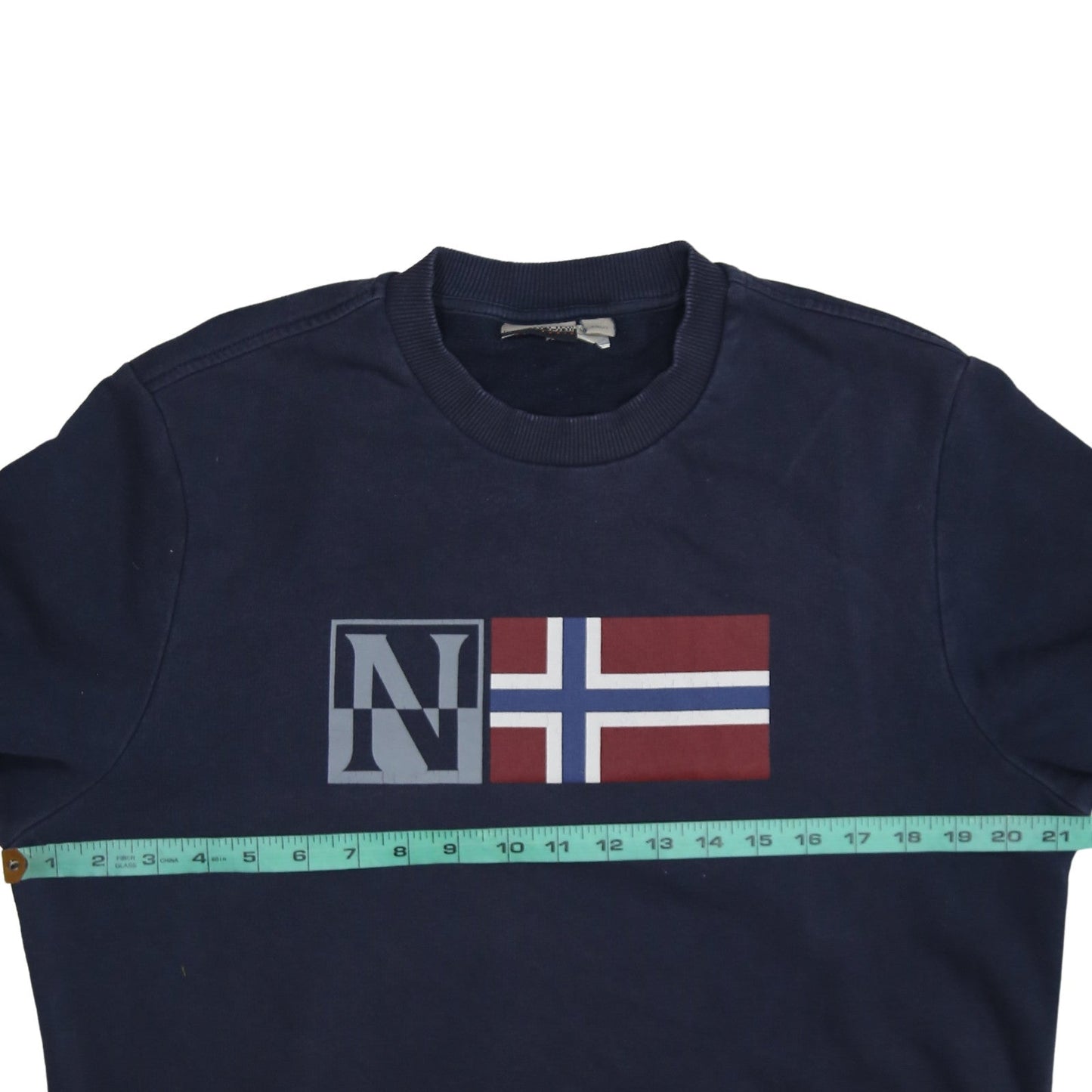 Napapijri Men's Blue Logo Crew Neck Cotton Sweatshirt M