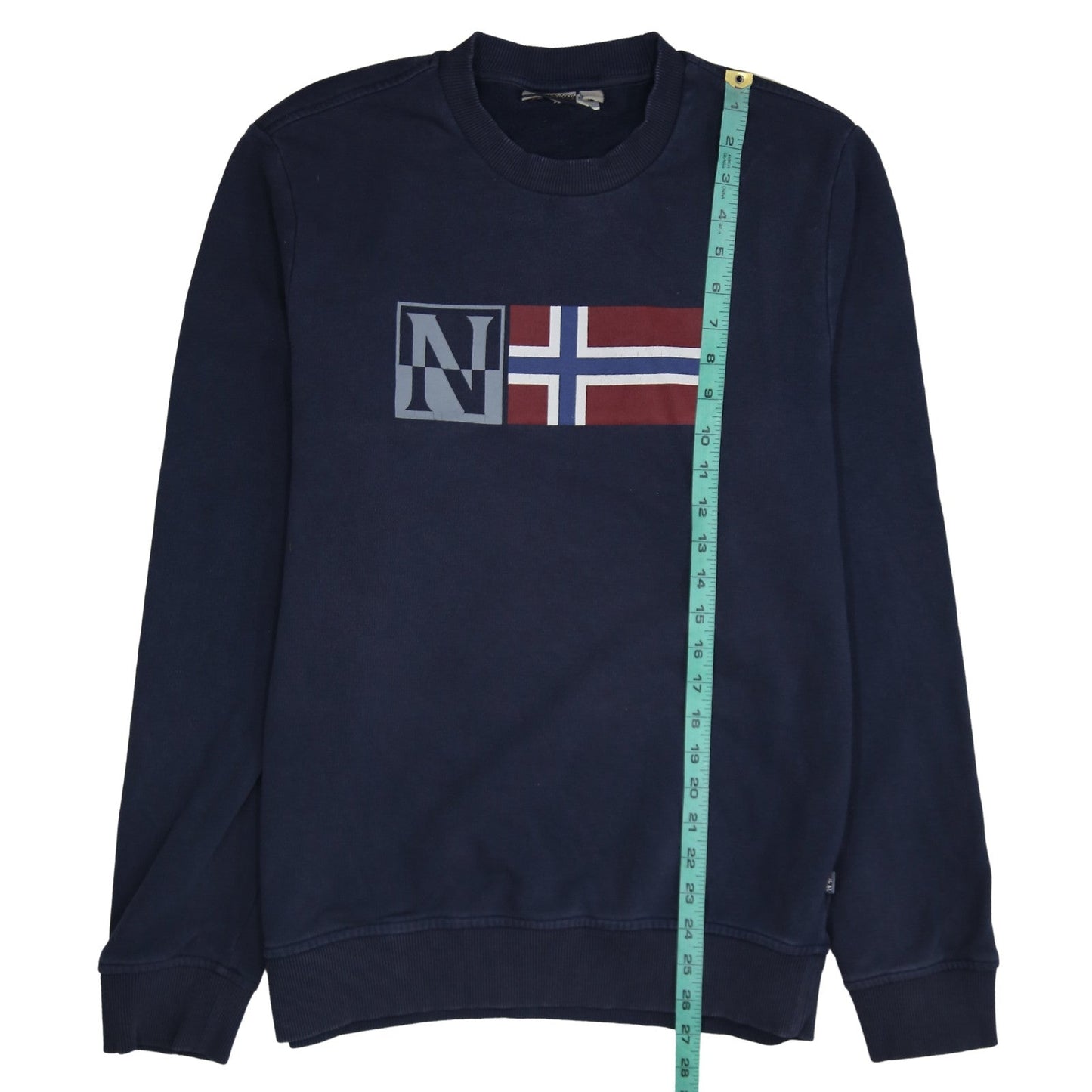 Napapijri Men's Blue Logo Crew Neck Cotton Sweatshirt M