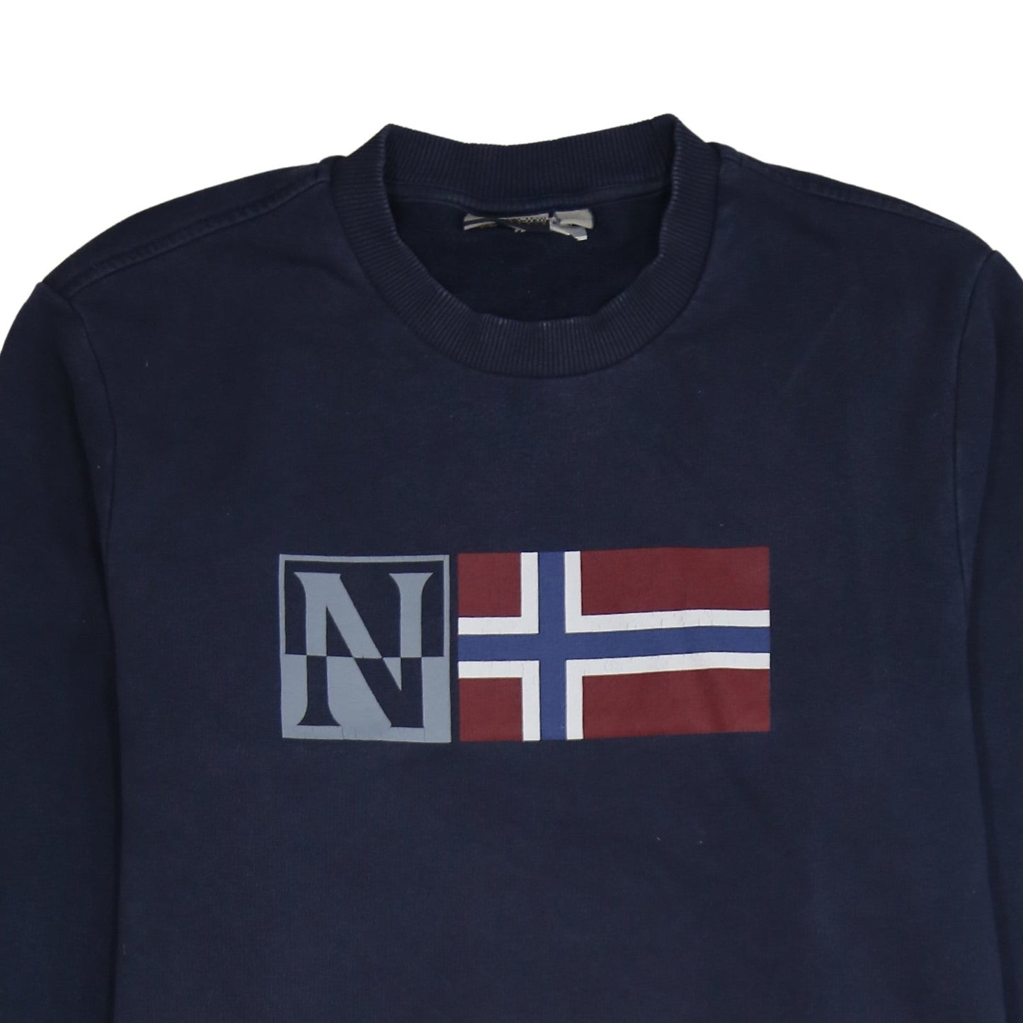 Napapijri Men's Blue Logo Crew Neck Cotton Sweatshirt M