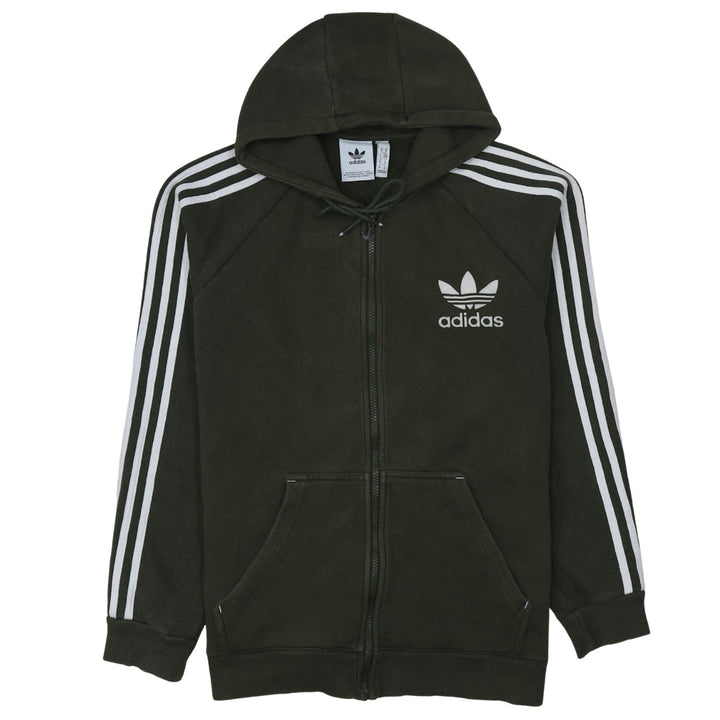 Adidas Men's Green Full Zip Hoodie M Sports Fleece Sweatshirt