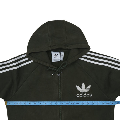 Adidas Men's Green Full Zip Hoodie M Sports Fleece Sweatshirt