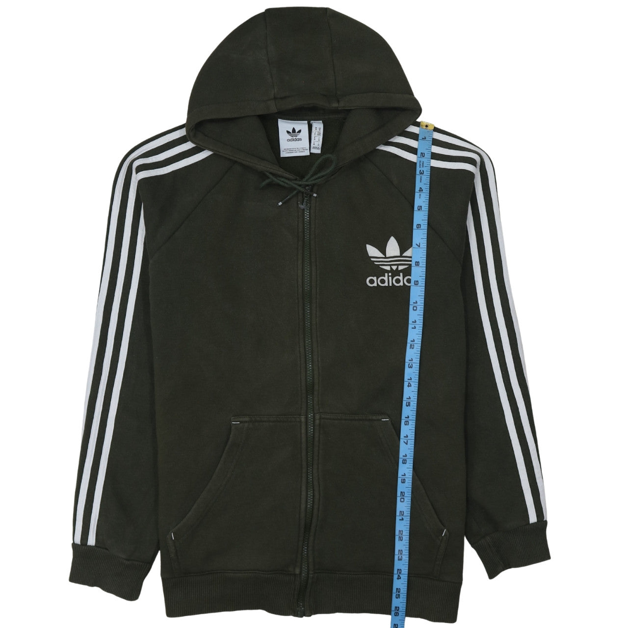 Adidas Men's Green Full Zip Hoodie M Sports Fleece Sweatshirt