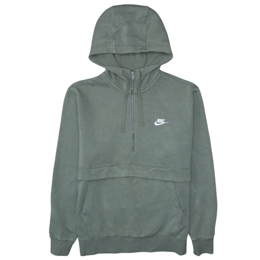 Nike Men’s Green 1/2 Zip Hoodie L Regular Fit Fleece Sweatshirt