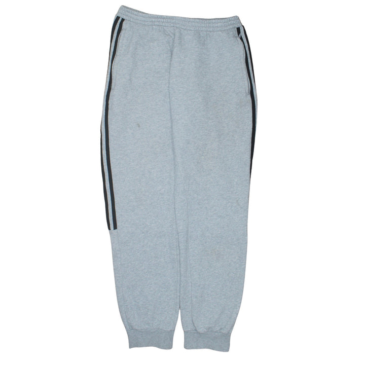 Adidas Mens Grey Sweatpants M Regular Fit Side Stripe Fleece Joggers