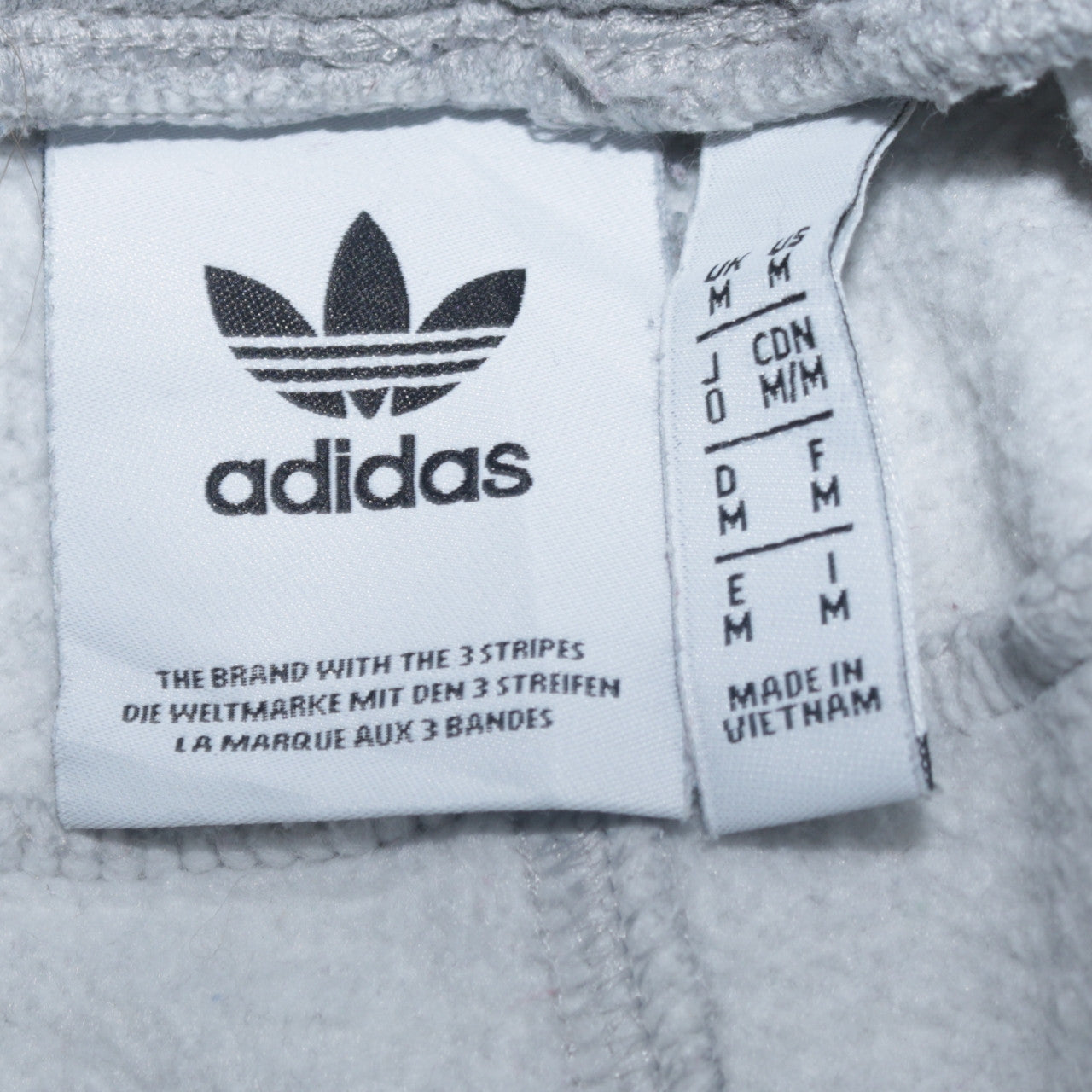 Adidas Mens Grey Sweatpants M Regular Fit Side Stripe Fleece Joggers