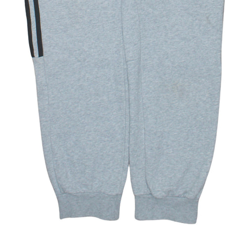 Adidas Mens Grey Sweatpants M Regular Fit Side Stripe Fleece Joggers
