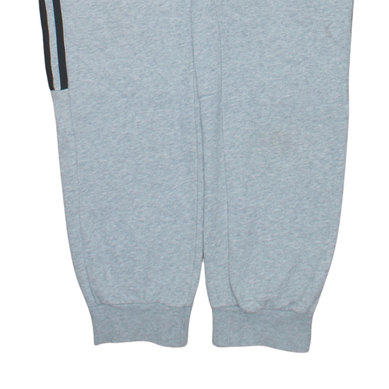 Adidas Mens Grey Sweatpants M Regular Fit Side Stripe Fleece Joggers