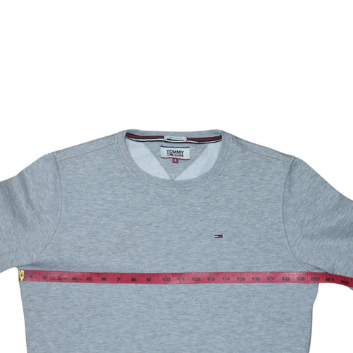 Tommy Jeans Men's Grey Crew Neck Regular Fit Sweatshirt Size S