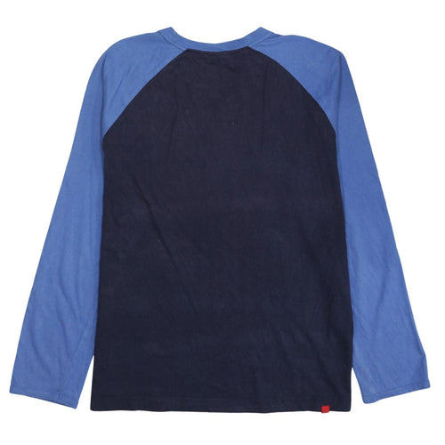 Puma Men's Blue Colourblock Long Sleeve Cotton Top XL