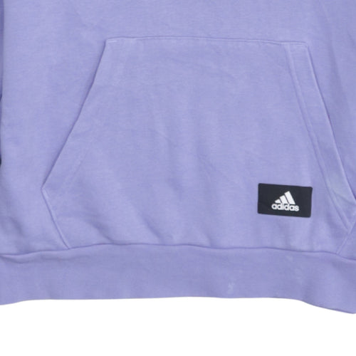 Adidas Men’s Purple Pullover Hoodie Size S Regular Fit Sports Fleece