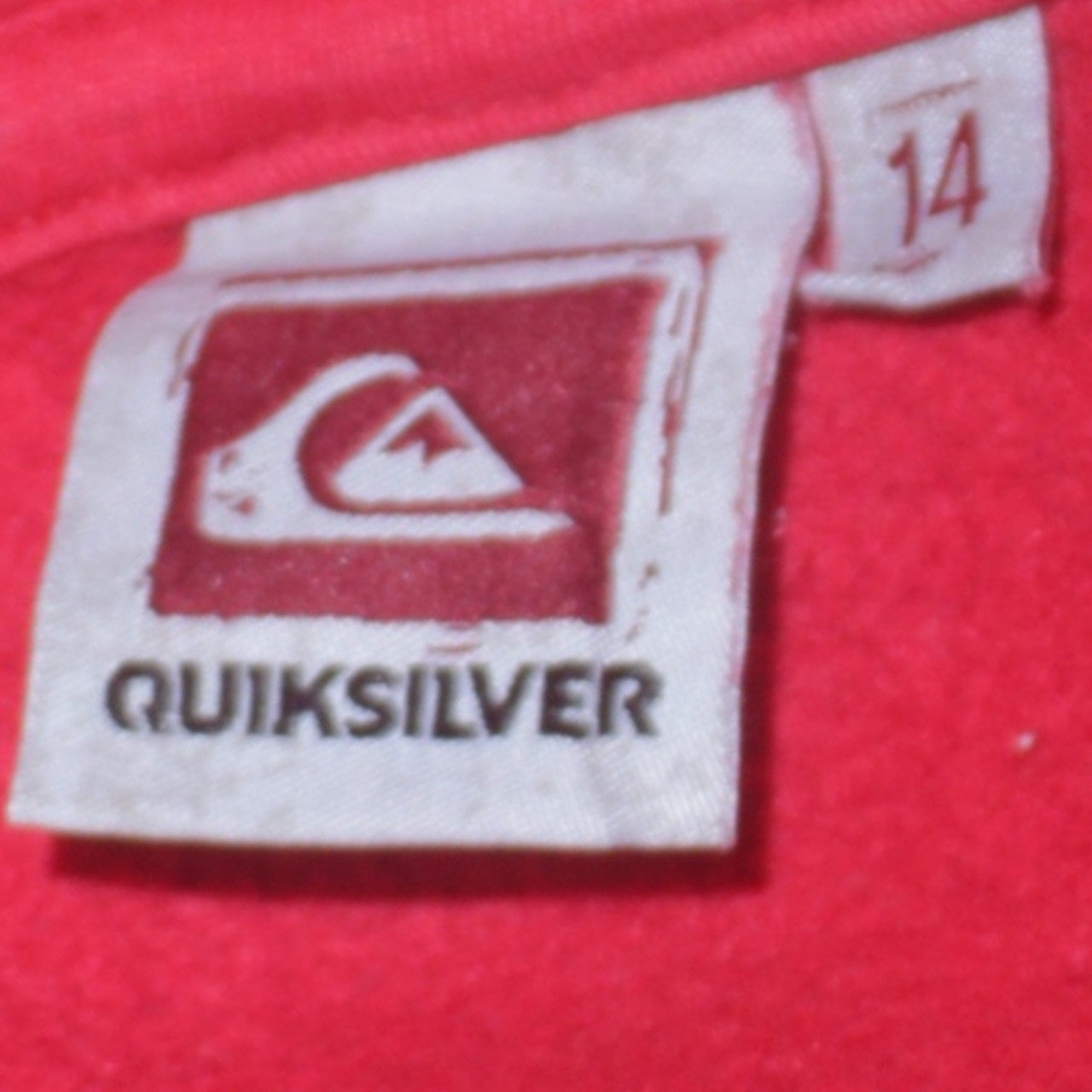 Quiksilver Teens Red Pullover Hoodie Size 14 Cotton Logo Surf Style