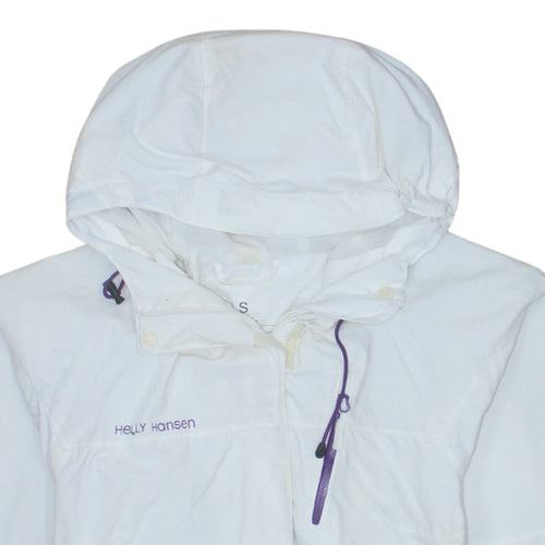 Helly Hansen Women's White Waterproof Hooded Rain Jacket Size S