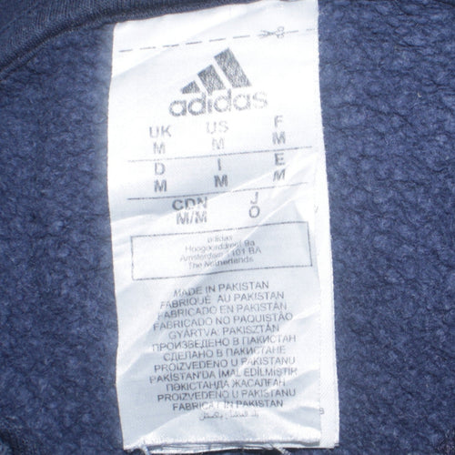 Adidas Men’s Blue Pullover Hoodie Medium Sports Fleece