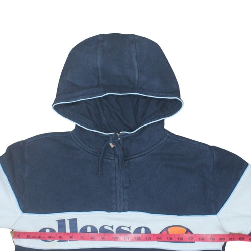 Ellesse Men’s Blue 1/2 Zip Hoodie S Retro Sports Cotton Blend