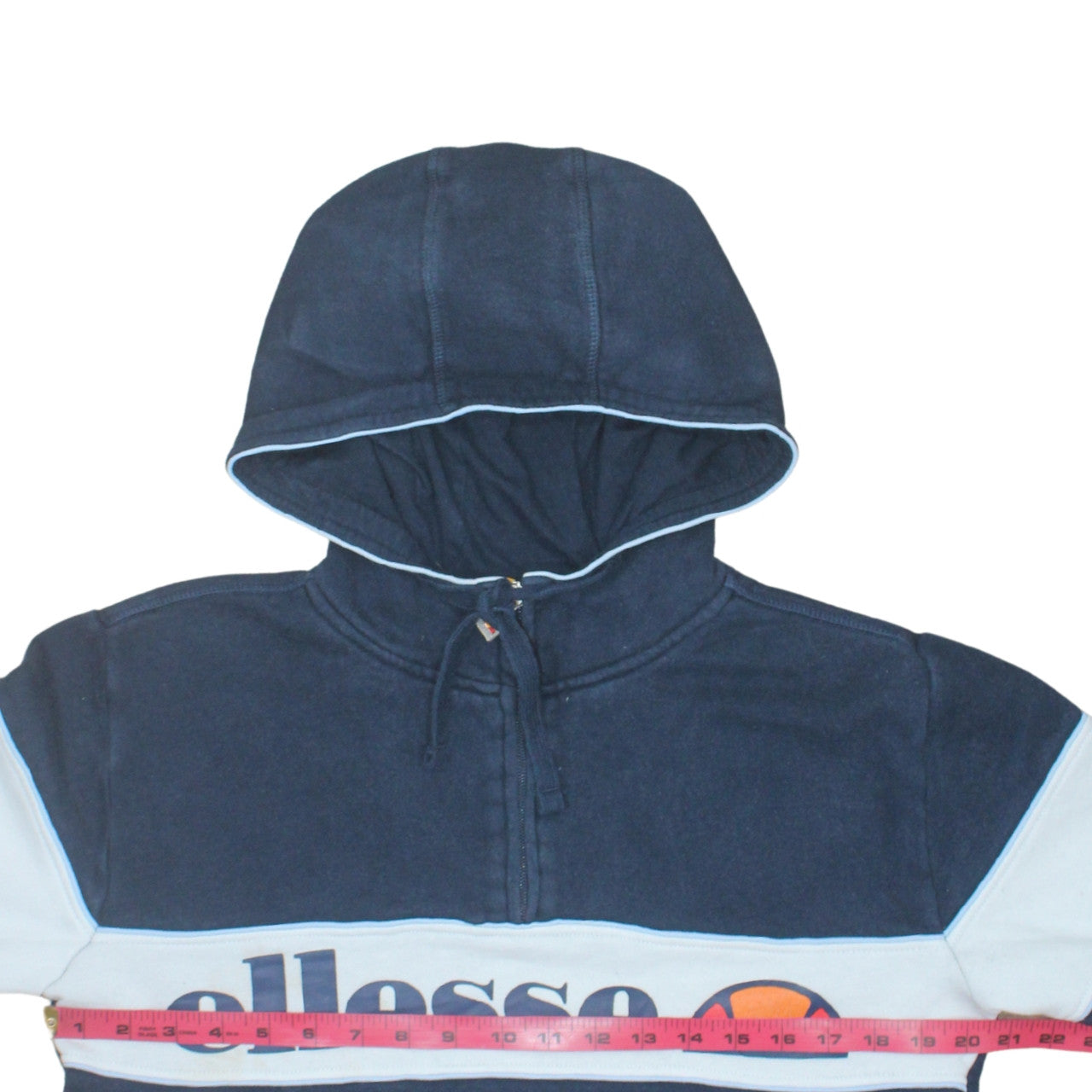 Ellesse Men’s Blue 1/2 Zip Hoodie S Retro Sports Cotton Blend