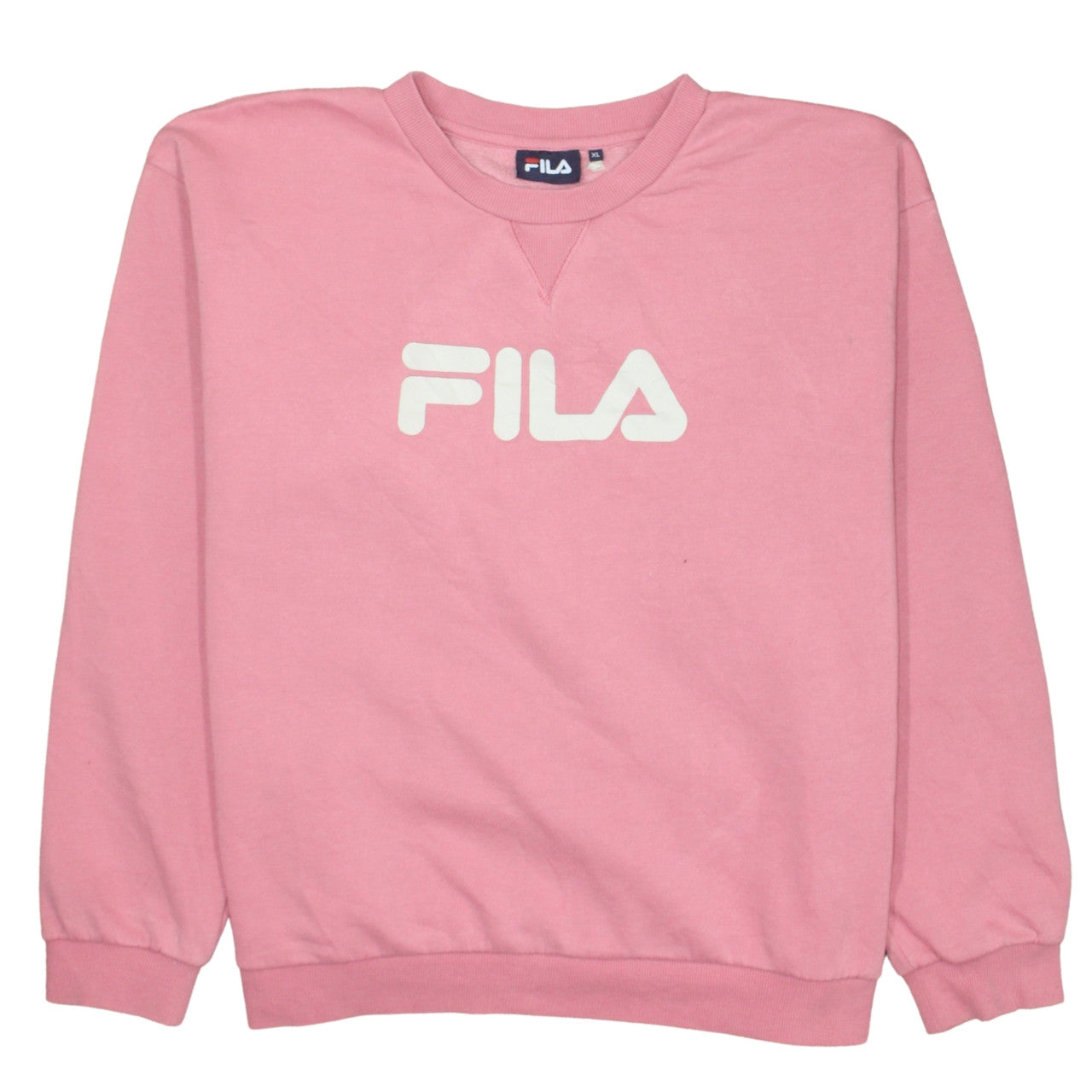FILA Women’s Pink Logo Pullover Sweatshirt XL Regular Fit