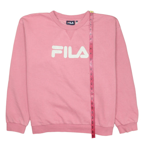 FILA Women’s Pink Logo Pullover Sweatshirt XL Regular Fit