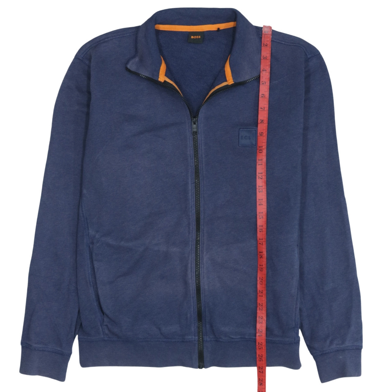 BOSS Men's Blue Cotton Track Jacket M Full Zip Casual Style