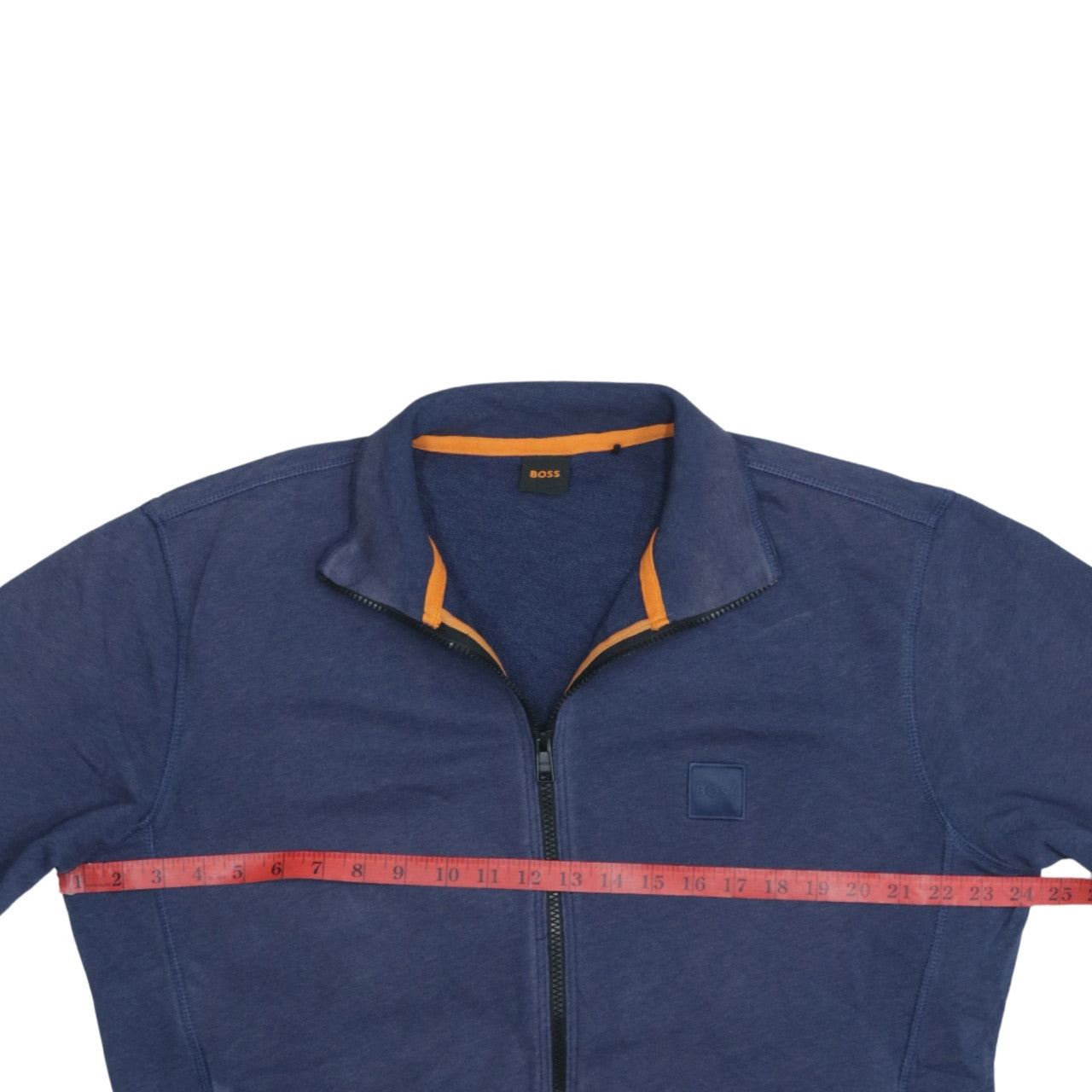 BOSS Men's Blue Cotton Track Jacket M Full Zip Casual Style