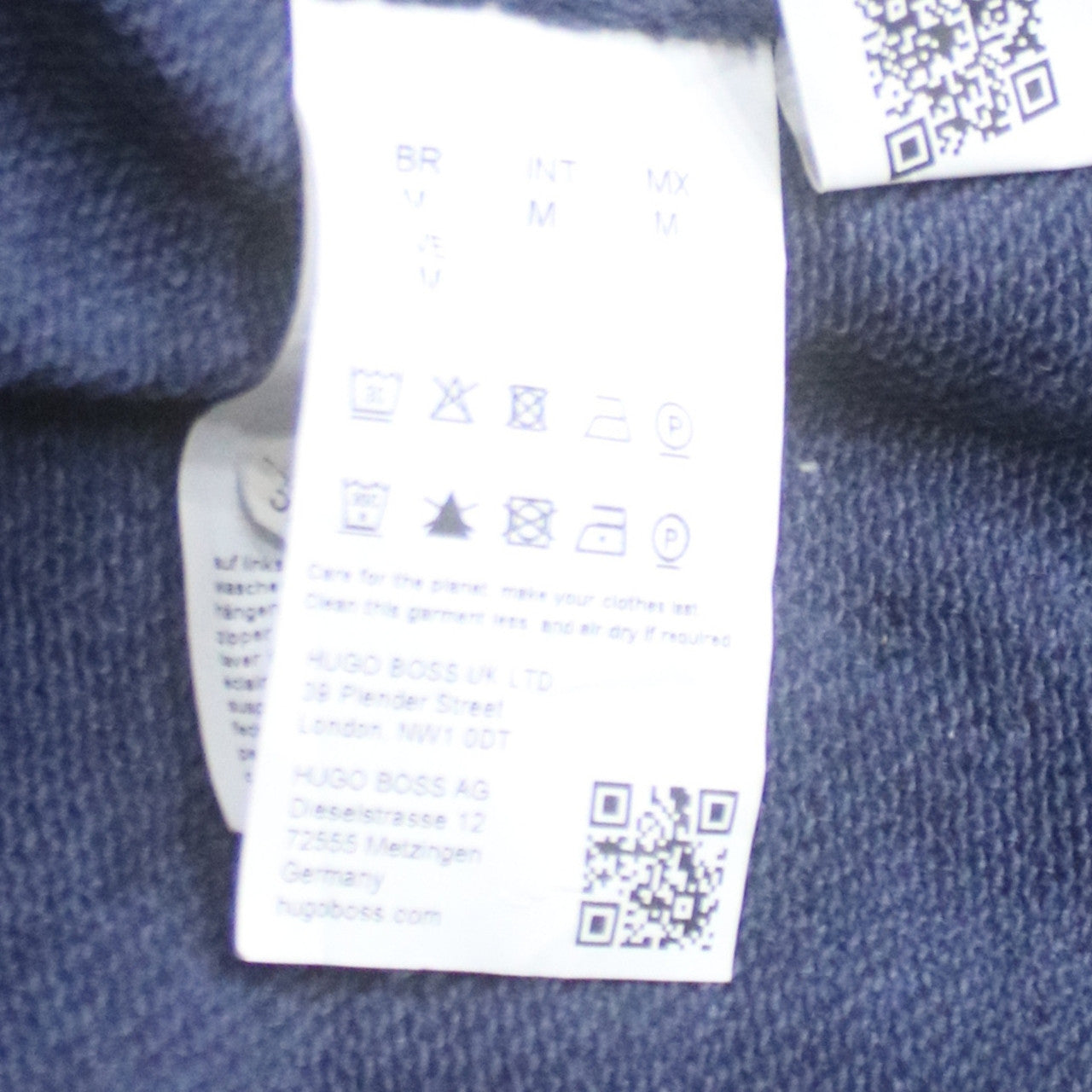 BOSS Men's Blue Cotton Track Jacket M Full Zip Casual Style