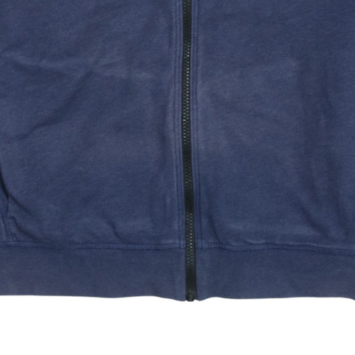 BOSS Men's Blue Cotton Track Jacket M Full Zip Casual Style