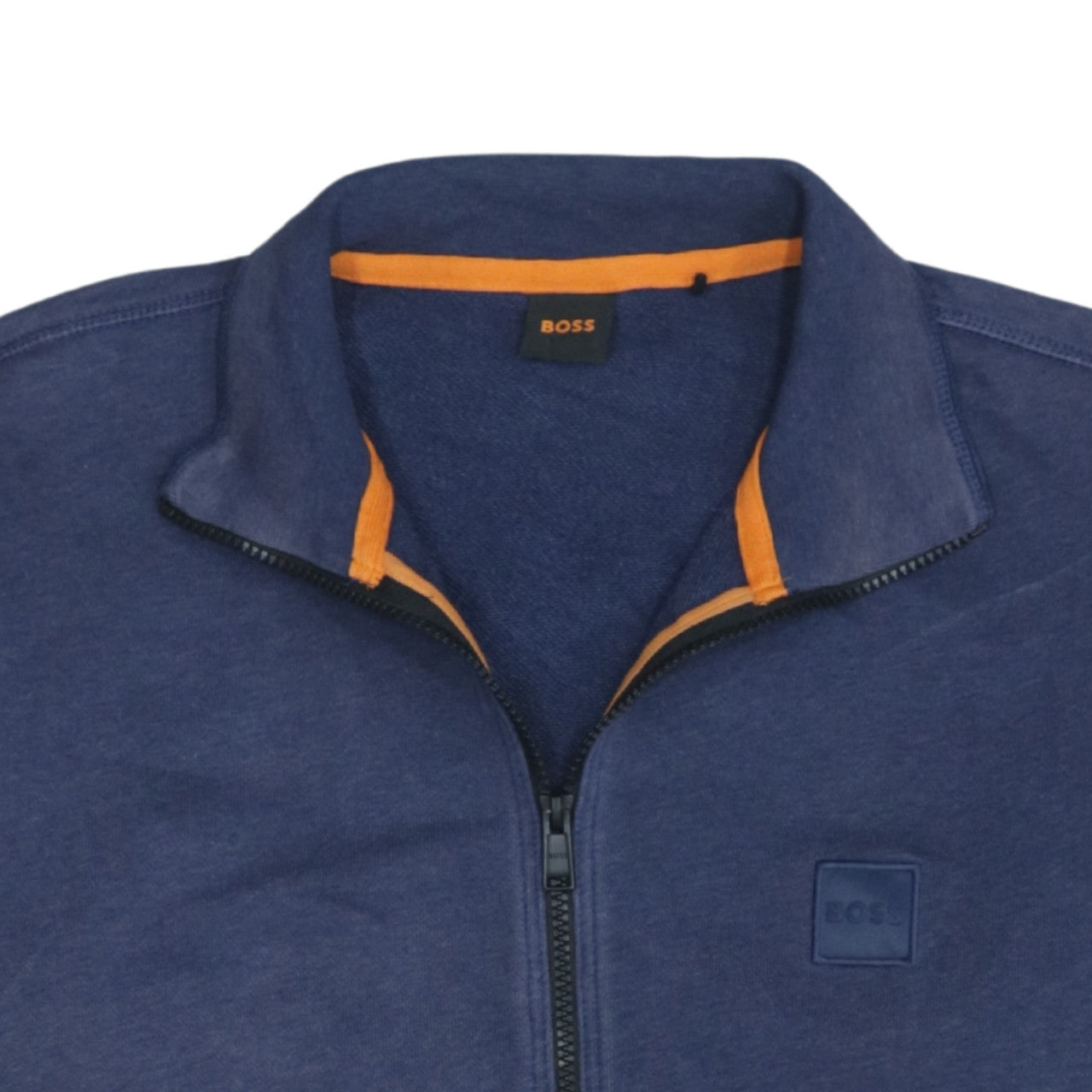 BOSS Men's Blue Cotton Track Jacket M Full Zip Casual Style