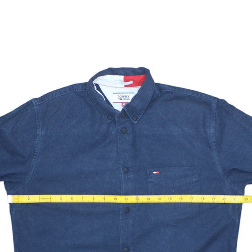 Tommy Jeans Men's Blue Button-Up Long Sleeve Denim Shirt M
