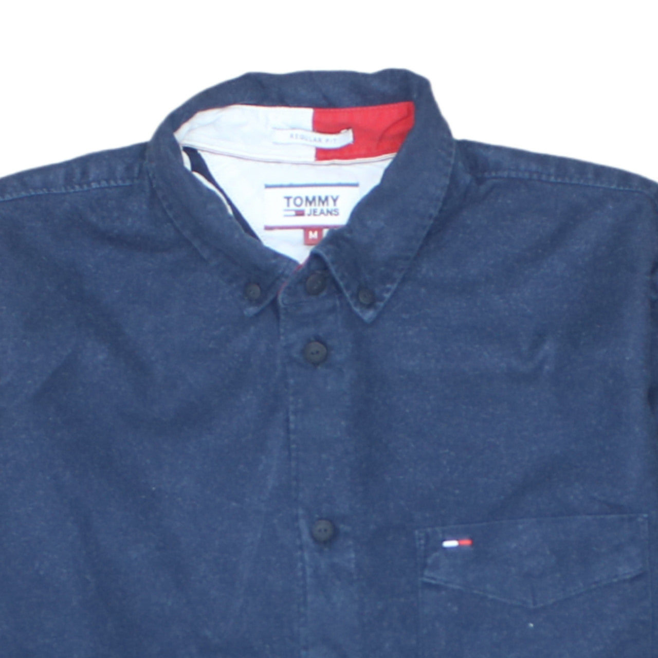 Tommy Jeans Men's Blue Button-Up Long Sleeve Denim Shirt M