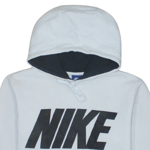 Nike Men's White Pullover Hoodie Small Graphic Logo Sweatshirt
