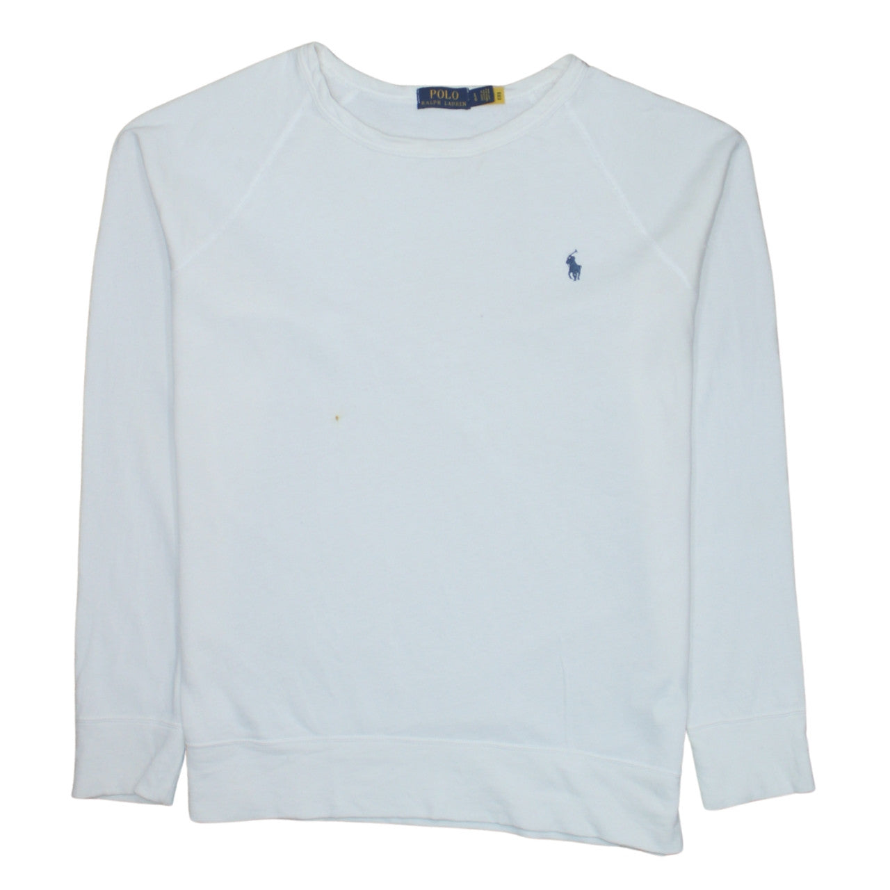 Ralph Lauren Men’s White Crew Neck Cotton Sweatshirt Size L