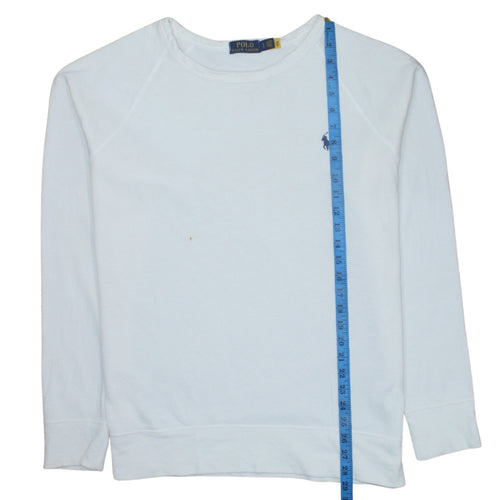 Ralph Lauren Men’s White Crew Neck Cotton Sweatshirt Size L