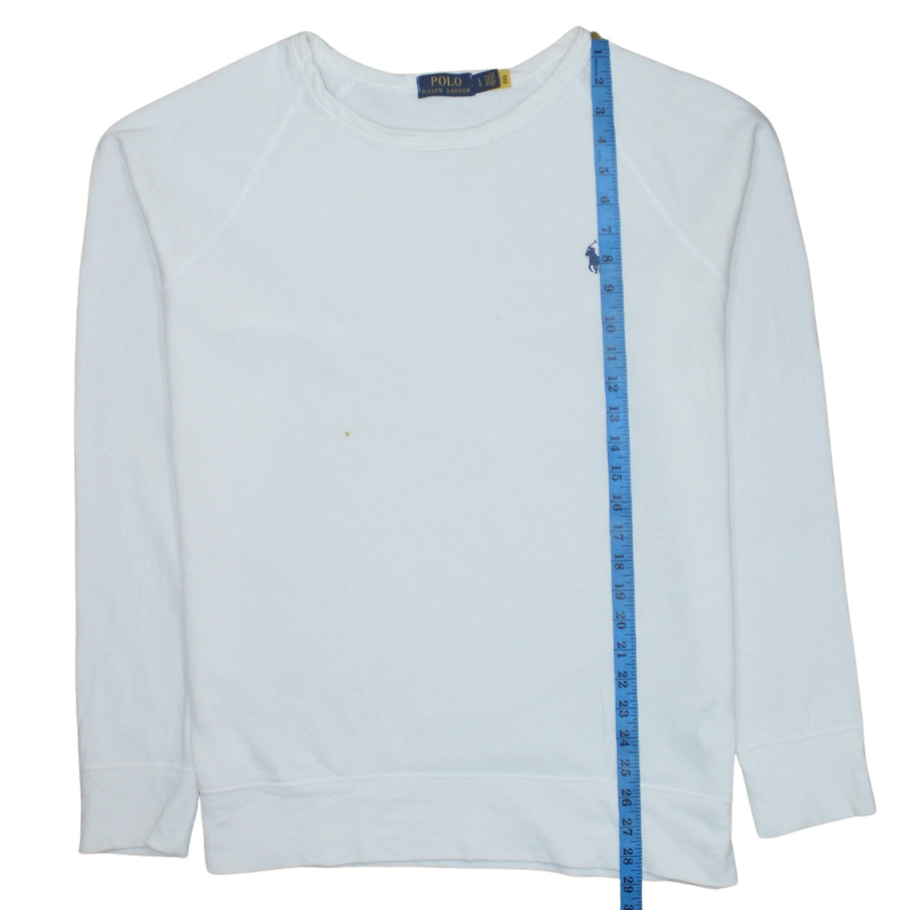 Ralph Lauren Men’s White Crew Neck Cotton Sweatshirt Size L
