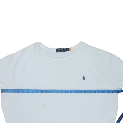 Ralph Lauren Men’s White Crew Neck Cotton Sweatshirt Size L
